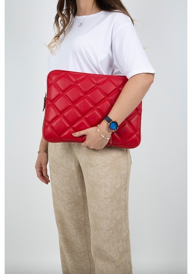 Kırmızı Laptop Kılıfı Evrak Çantası 15.6 & 16 İnç