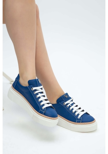 Tamer Tanca Kadın Hakiki Deri Saks Floter Sneakers & Spor Ayakkabı 937 5022-09 Bn Ayk Y23 Saks Floter Saks