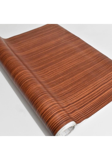 45cm X 10 Metre 1 Rulo Folyo Yapışkanlı Kestane Ahşap Görünümlü Mutfak Duvar Kaplama Folyosu Kağıdı