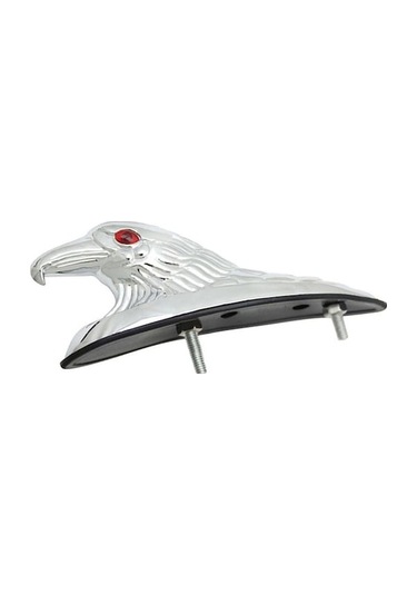 Didadodo Kırmızı Gözlü Krom Çamurluk Motosiklet Ön Kartal Kafa Süs Heykeli