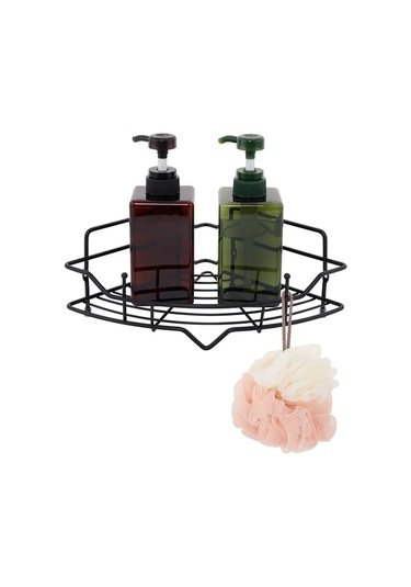 Milardo Banyo Köşe Rafı, Tek Katlı, Siyah 363177343 Siyah Mat