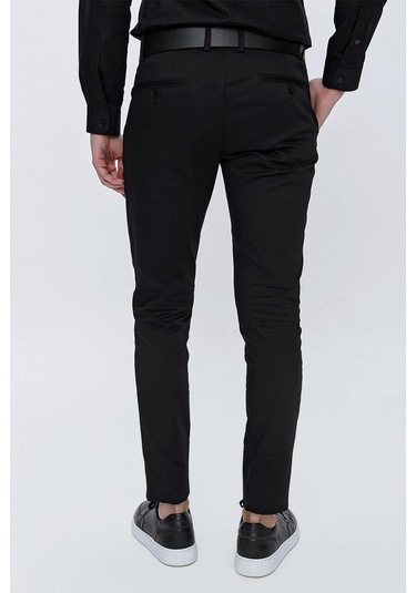 P 1112 Slim Fit Siyah Spor Pantolon Siyah