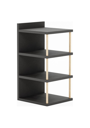 Çok Amaçlı 4 Raflı Ayakkabılık, Banyo, Mutfak Düzenleyici Organizer Antrasit Gri Antrasit - Gri