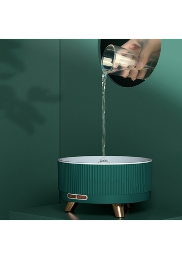 Ultrasonik Aromaterapi Difüzör Nemlendirici Uçucu Yağ Difüzörü Ab Tak Koyu Yeşil