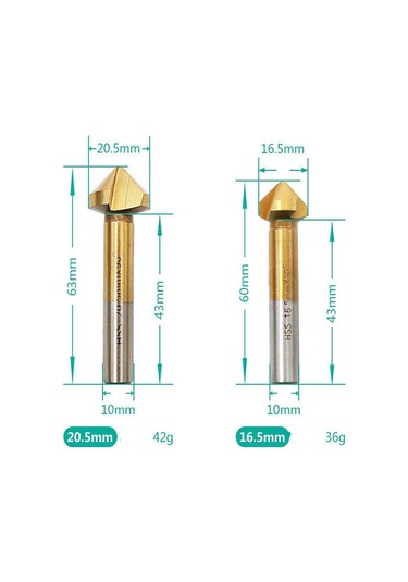 Sones 6'sı 1 Arada 90 Derece Üç Kenarlı Pah Kırma Bıçağı Ağaç İşleme Freze Kesici Pah Kırma Makinesi Delik Açıcı, Paket: Plastik Poşet Beyaz Elmas