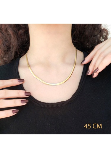 Çelik İtalyan Zincir Altın Kaplama 3 Mm Zn-135 Altın