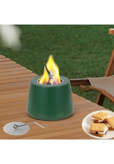 Suntek Magideal Kapaklı Masaüstü Ateş Çukuru Ev Şenlikli Yeşil