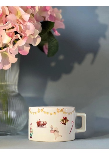 Yılbaşı Christmas Temalı Kupa Bardak MAvi