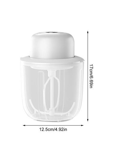 Monyee Usb Şarjlı 3 Vitesli Elektrikli Mikser - Yemek Kalitesi Kupa - El İstemez Tasarım - Beyaz Beyaz