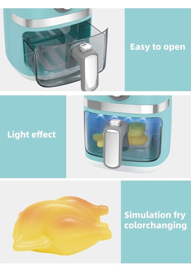 Canda Oyuncak Sesli Işıklı Fritöz Mutfak Air Fryer Oyuncak