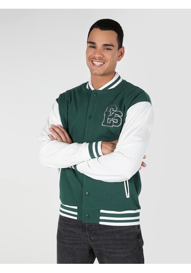 Colins Regular Fit Baskılı Yeşil Erkek Ceket Cl1061896 Q1.v1 Grn 001
