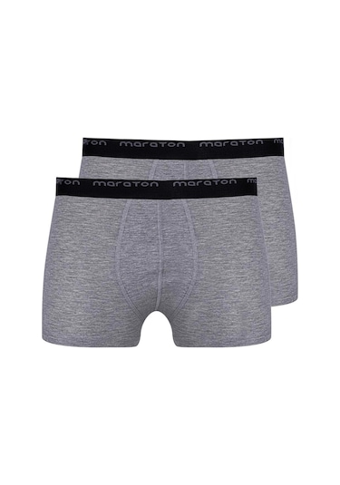 Maraton 2'li Erkek Gri Melanj Boxer Gri Melanj