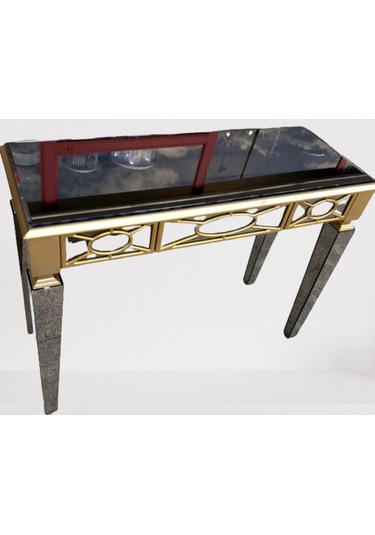 Dresuar Motifli Ayna Kaplamalı Model Parlak Gold Renk Kayın Torn (382320600) Altın