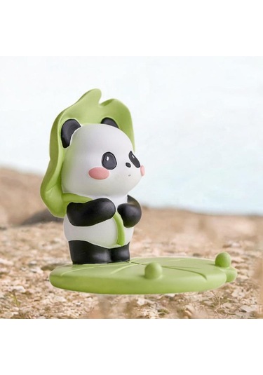 Homyl Panda Telefon Standı Dekoratif Hayvan Heykeli Odası Dekor 9,2cmx9,2cmx9cm