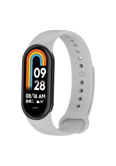 Xiaomi Mi Band 8 9 10 Uyumlu Akıllı Bileklik Silikon Kordon Kayış Gri