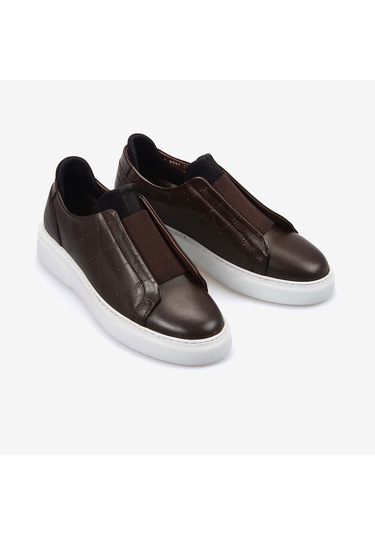 Kemal Tanca Hakiki Deri Erkek Günlük Ayakkabı A9007 Kahve-taba