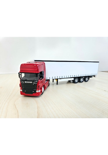 1/64 Ölçek Kırmızı Scanıa R730 Tır Maketi 25 Cm Boy
