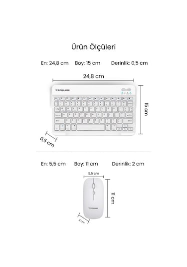 Beyaz Kablosuz Klavye Ve Mouse Seti