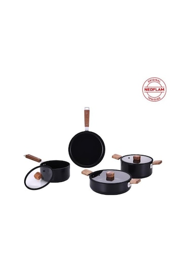 Neoflam 0128 D-neobn7s Bıen Alumınyum Dokum Tencere Setı 7 Prc Sıyah