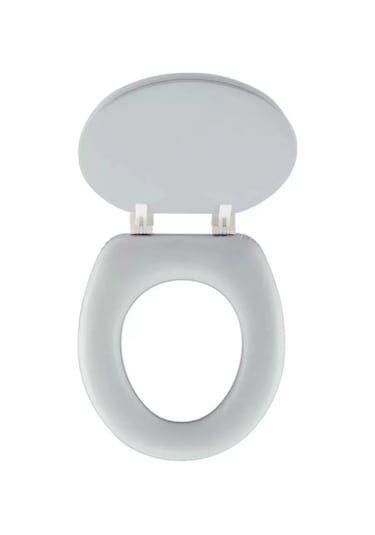 Lüks Klozet Kapağı Desenli Düz Kalın Süngerli Royaleks-14054 Beyaz