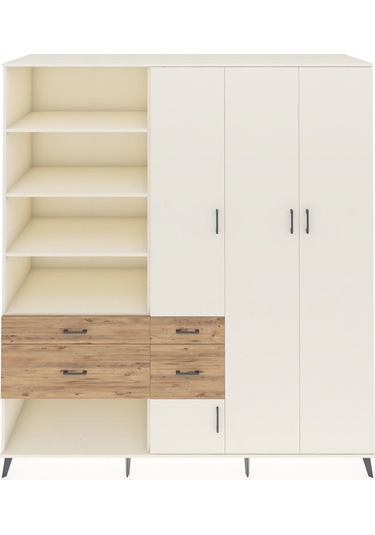 Kronos Dolap 14 Raflı 4 Çekmeceli 4 Kapaklı 220x59x243 Aytaşı-aytaşı/çam Aytası/atlas Çam