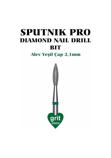 Elmas Alev Freze Yeşil Çap 2,1mm