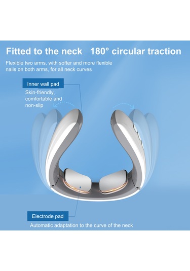 Leezsing Beyaz Usb Şarjlı Servikal Masaj Cihazı - 6 Mod Akupunktur, Tuina, Vurma 15 Dakika Otomatik Programlı Kollu Boyun Masajı Beyaz