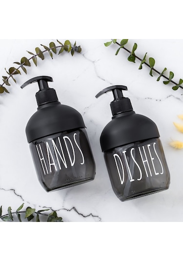 Porsima C-527 Cool Cam Sıvı Sabunluk Seti 2'li 425 ML Siyah