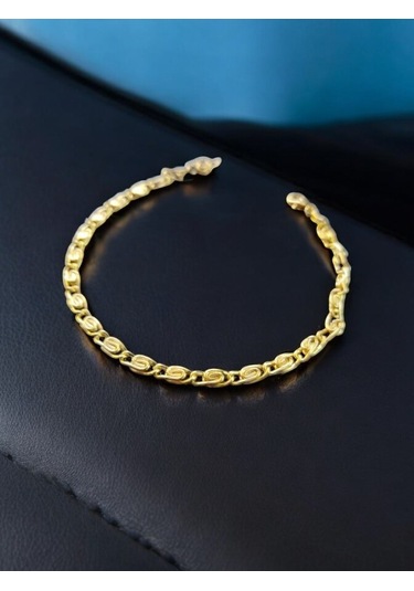 Feron Accessories Gold Renk Fermuar Desen Çelik Bileklik Gold