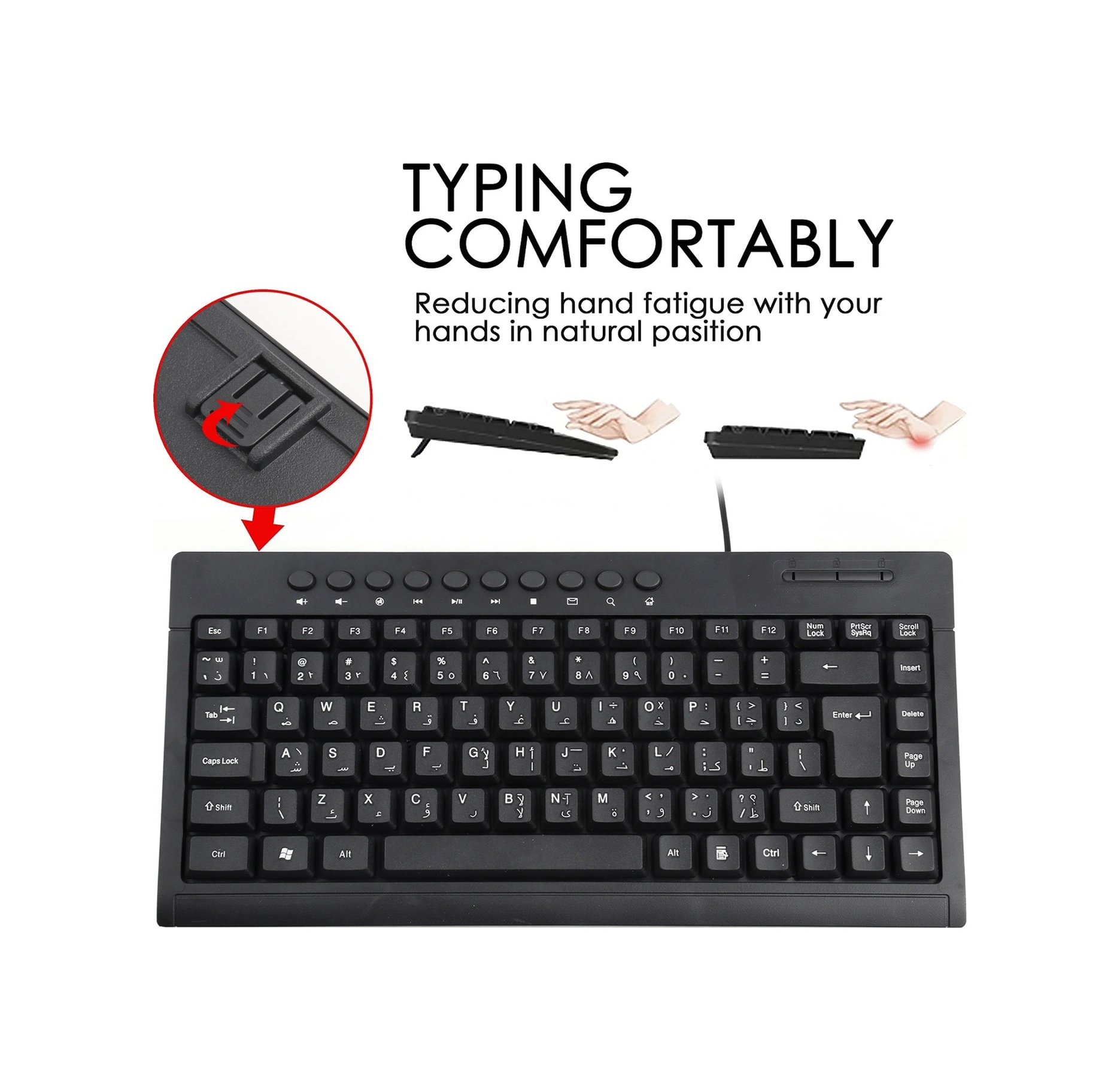 Sones Kb-301a Multimedya Dizüstü Mini Kablolu Klavye, Arapça Versiyon