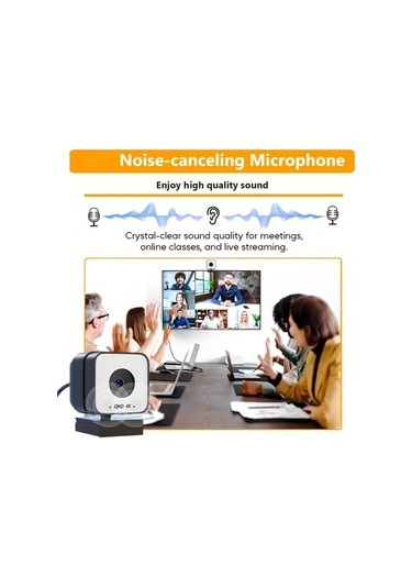 Dashanshop Zoom7 4k Pc Laptop Webcam Dahili Mikrofonlu Otomatik Odaklama Beyaz Dengesi