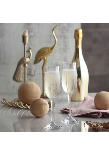 LAV Fame Cam Şampanya Kadehi 6'lı 215 ml Ayaklı (Kahve Yanı Su/Kokteyl Bardağı)