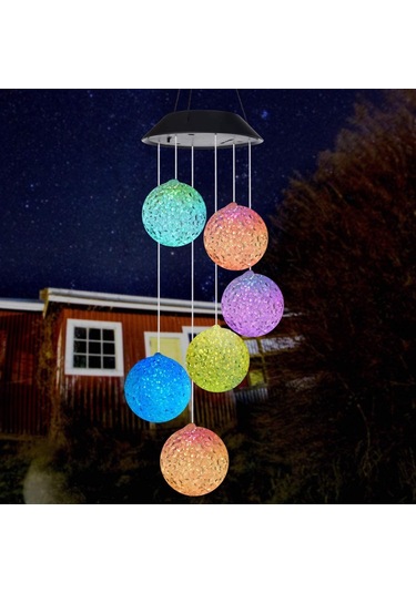 Jms Yaratıcı Led Güneş Rüzgar Ahenge Asılı Işık Renk Değiştirme Su Geçirmez Dekorasyon Ball Light Diğer