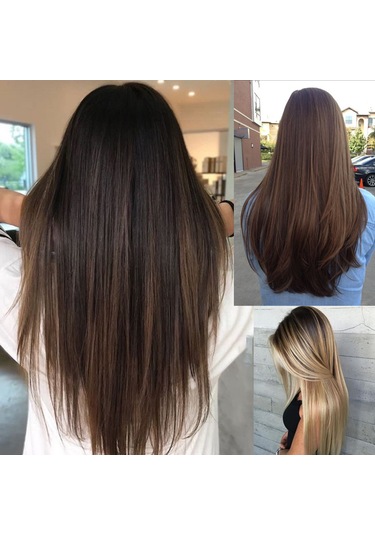 Mufunye Günlük Ve Özel Günler İçin Yüksek Sıcaklık Lifli Saç Uzatma Seti 8 Renk Seçeneği