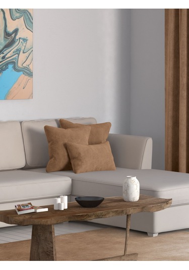 Br Perle Home Daily Series Kahverengi Kırlent Yastık Kılıfı Kahverengi