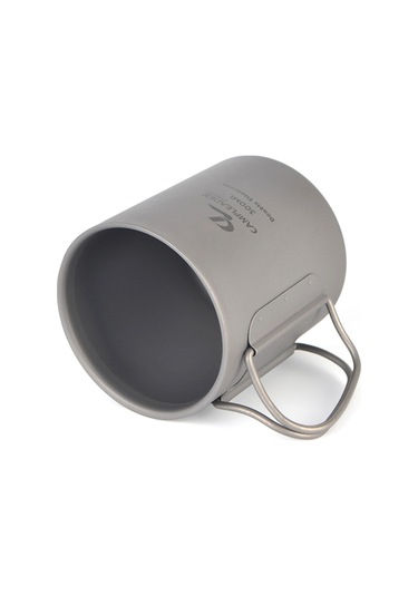 Yifomall 300ml Titan Kupa Çift Duvarlı Kollü, Isı Yalıtımı Ve Isırgan Koruması, Taşınabilir Outdoor Kamping, Yürüyüş İçin Şeffaf Kapaklı Gümüş