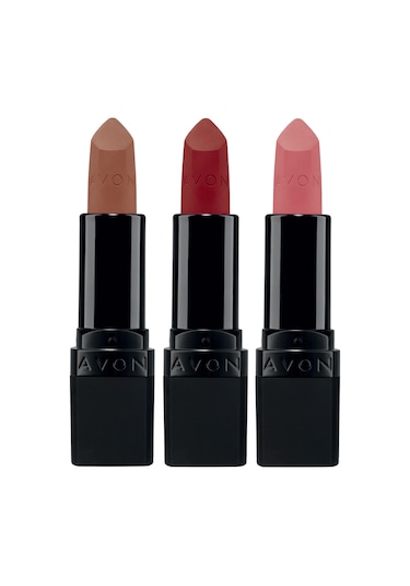 Avon Ultra Mat Marvellous Mocha Red Supreme ve Pure Pink Üçlü Ruj Paketi