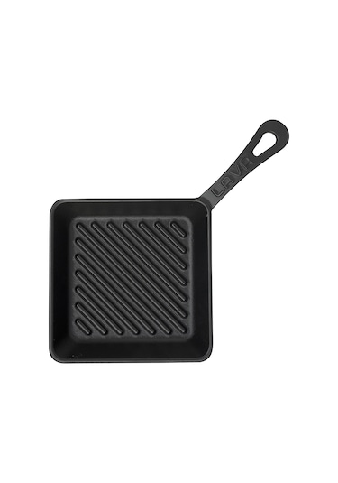 Lava Döküm Mini Izgara Tava Saplı Kare Ölçü 16 x 16 CM