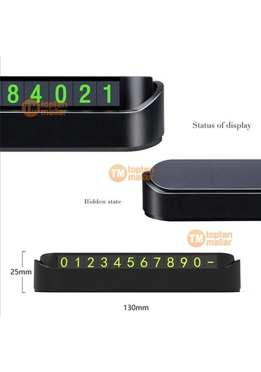 Araç için Park Telefon Numarası Fosforlu Numaratör Cam Aç Kapa