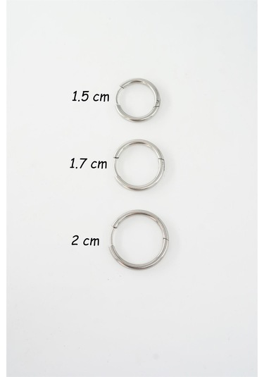 Kadın Kararmaz 316 L Çelik 3'lü Halka Set Küpe