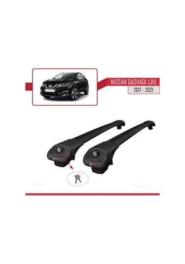 Nissan Qashqai 2017-2021 Arası İle Uyumlu Ace-1 Ara Atkı Tavan Barı Siyah