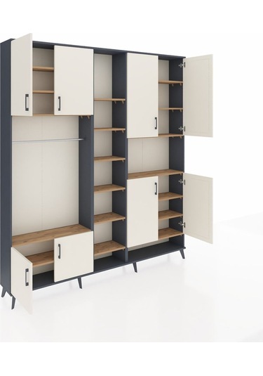 Arges Dolap 18 Raflı 8 Kapaklı Tek Askılı 220x30x243 Antrasit-aytaşı/çam Aytası/atlas Çam Arges Dolap 18 Raflı 8 Kapaklı Tek Askılı 220x30x243 Antrasit-aytaşı/çam Aytası/atlas Çam