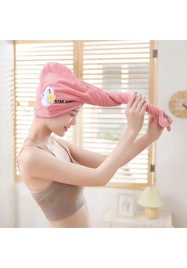 Zyzqstore Kadın Saç Havlusu Mikrofiber Banyo Havlusu Yetişkinler Çok Renkli Çok Renkli