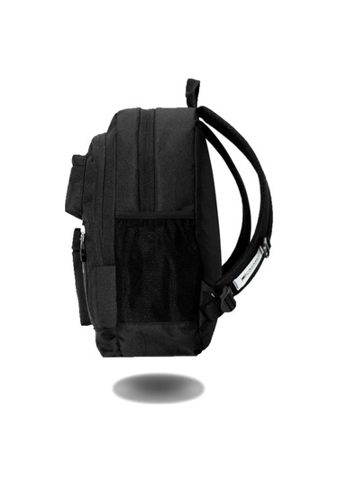 Siyah Astarlı Lüx Kumaş Çok Cepli Okul Sırt Gezi Çantası Siyah