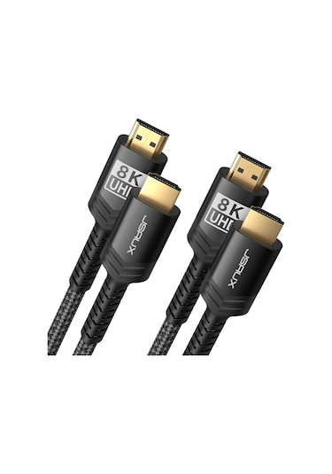 8k Uhd Uzun Hdmı Kablosu 48gbps Yüksek Hızlı 2.1 Örgülü Oyuncu Kablo 8k 60hz 3 Metre