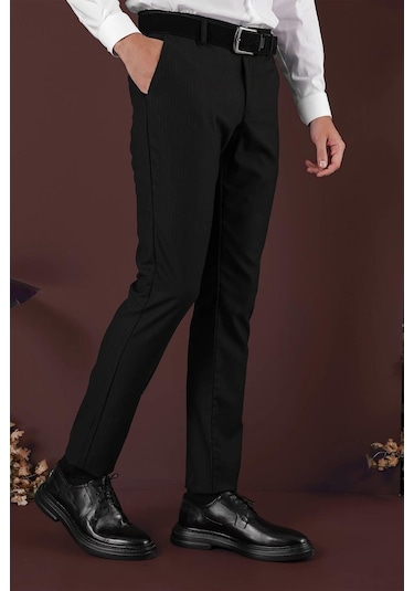 Efor P 1136 Slim Fit Siyah Klasik Pantolon Siyah
