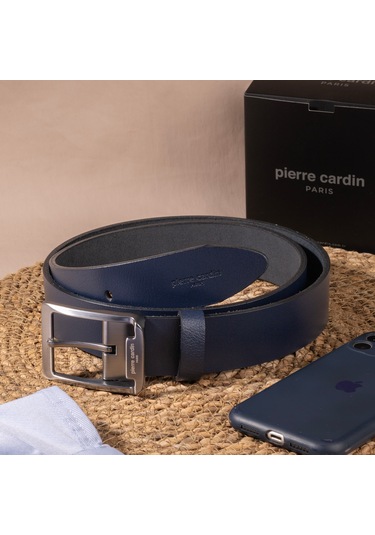 Pierre Cardin Deri Erkek Kemer En 4 Cm Pc-3100 Lacivert