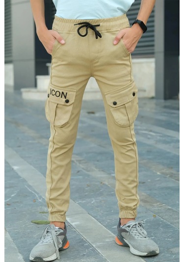 Erkek Çocuk Kargo Pantolon Bej