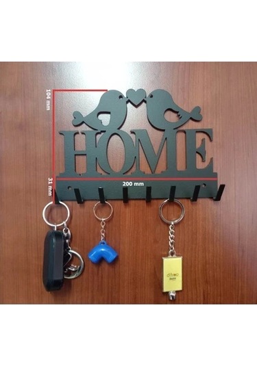 Lazer Anahtar Askısı Home Mat Siyah Mat Siyah