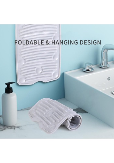 Padalink Pvc Katlanabilir Süction Cup Çamaşır Tahtası - Ev, Seyahat Kullanıma Uygun, Yumuşak Materyal, Boşluk Tasarrufu, Çamaşır Ve Ayakkabı Temizliği Diğer